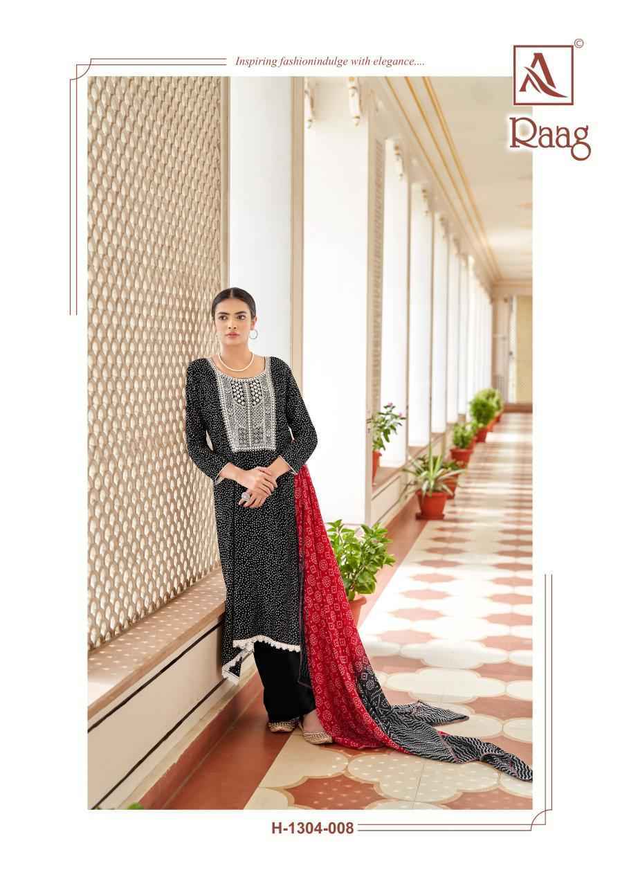Alok Raag Viscose ReyonBandhani Print Dress Material 8 pcs Catalogue