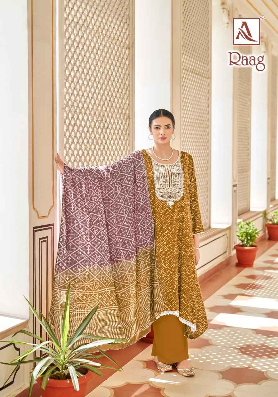 Alok Raag Viscose ReyonBandhani Print Dress Material 8 pcs Catalogue