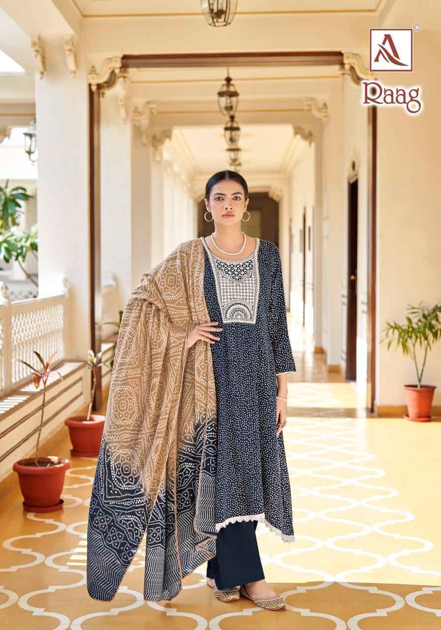 Alok Raag Viscose ReyonBandhani Print Dress Material 8 pcs Catalogue