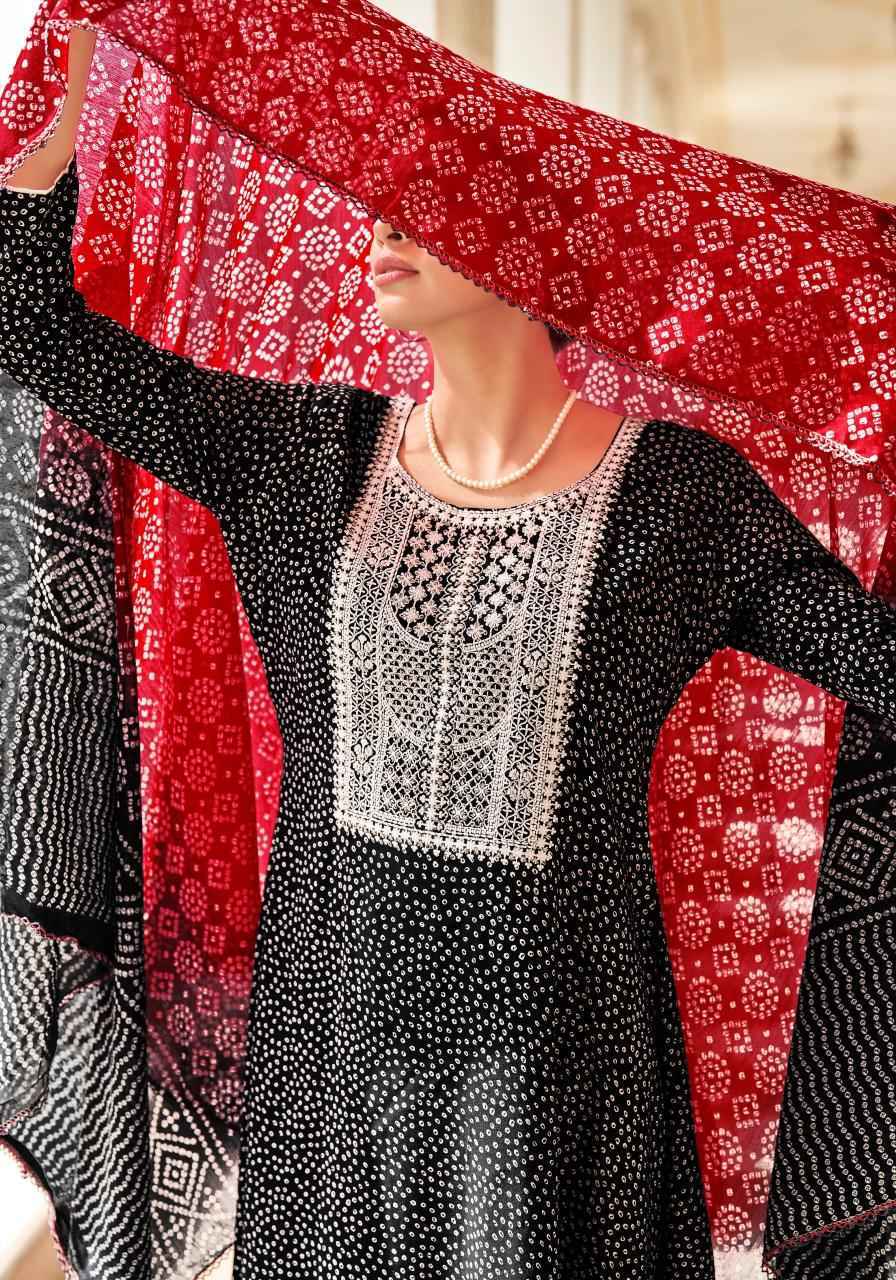 Alok Raag Viscose ReyonBandhani Print Dress Material 8 pcs Catalogue