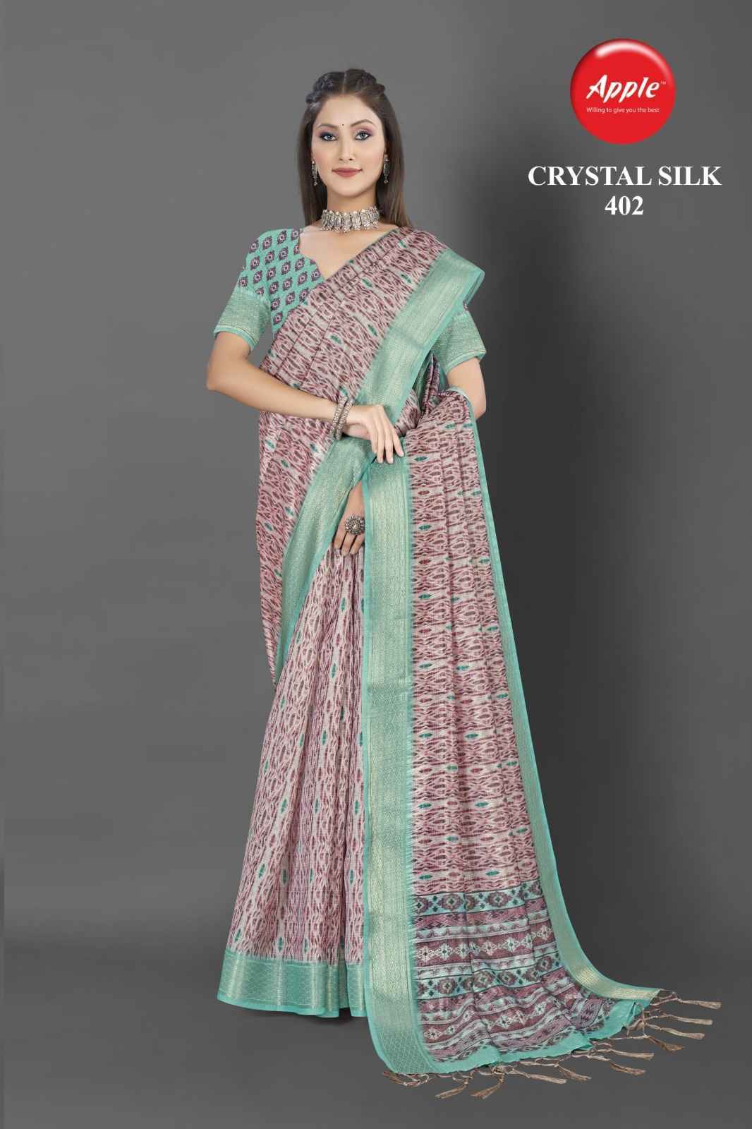 Apple Crytal Silk Vol-4 Crytal Silk Saree 8 Pc Catalog