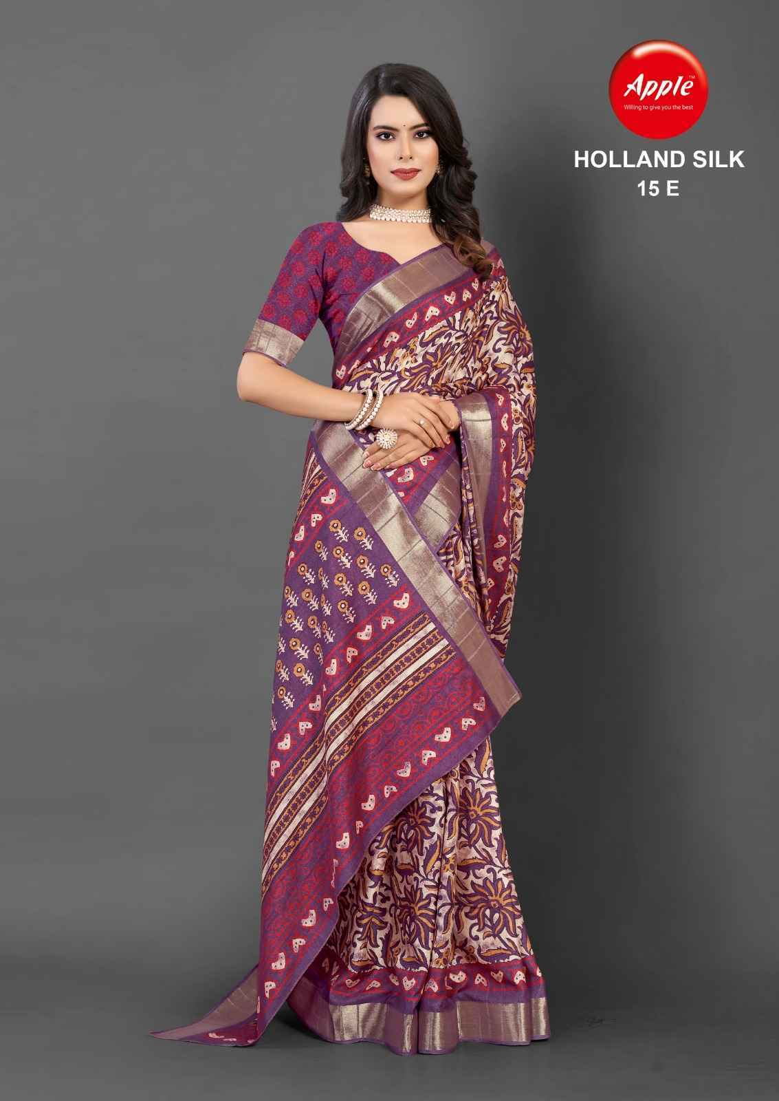 Apple Holland Silk Vol 15 Handloom Silk Saree 8 Pc Catalog