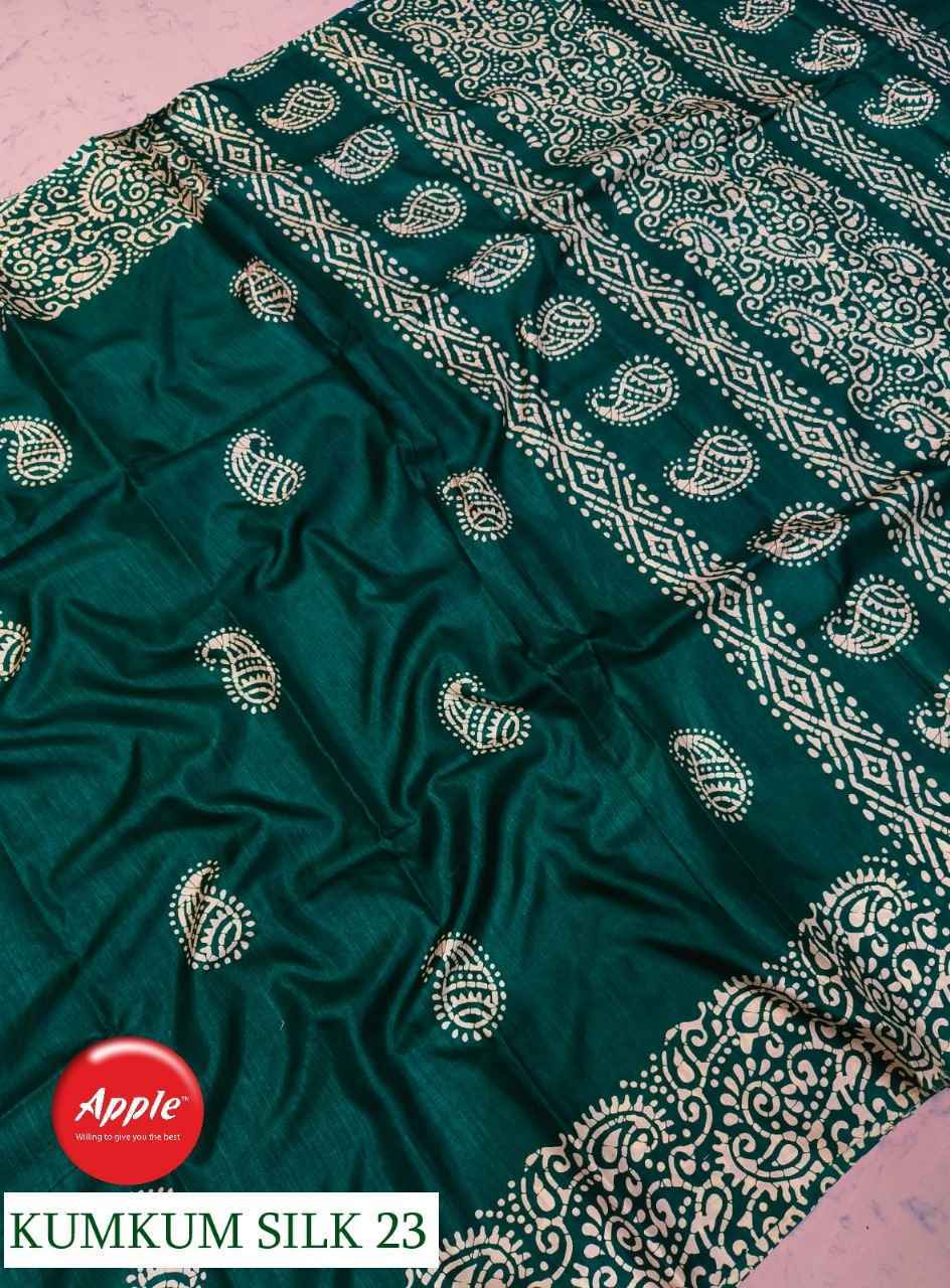 Apple Kumkum Silk Vol-23 Kumran Silk Saree 8 Pc Catalog