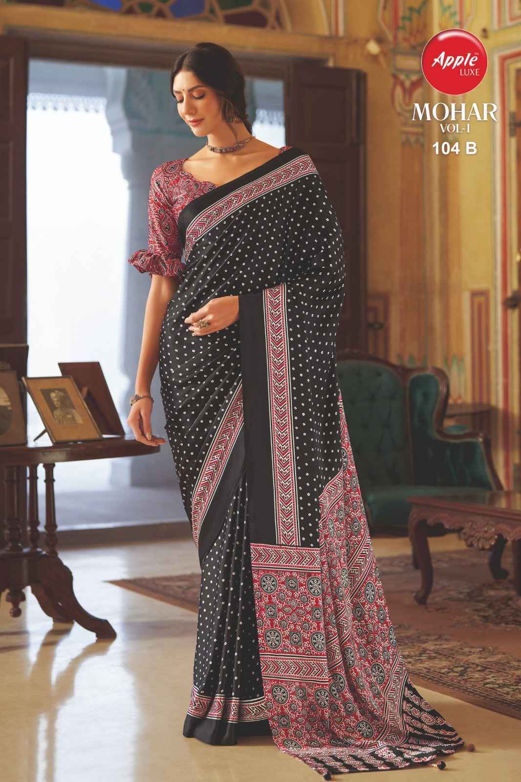 Apple Mohar Vol-1 Japan Satin Saree 8 Pc Catalog