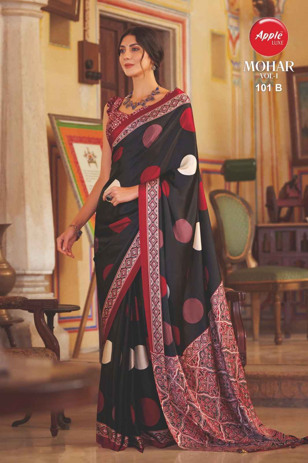 Apple Mohar Vol-1 Japan Satin Saree 8 Pc Catalog