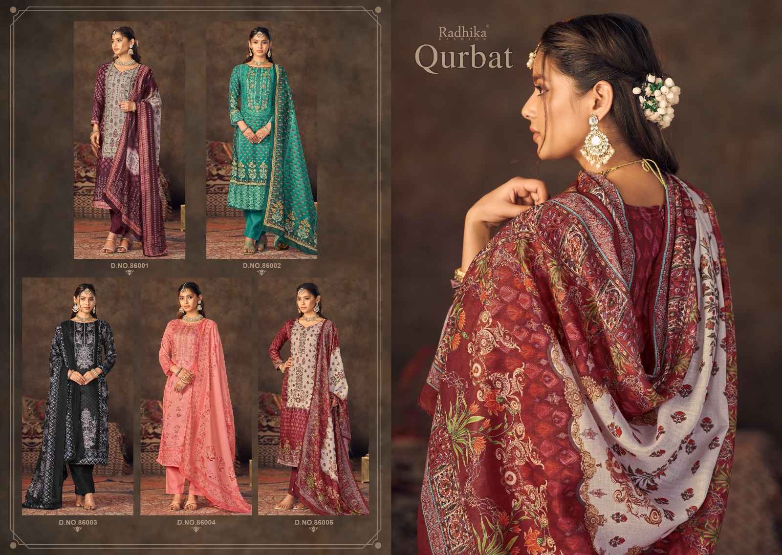 Azara Qurbat Zam Cotton Dress Material 5 pc Cataloge