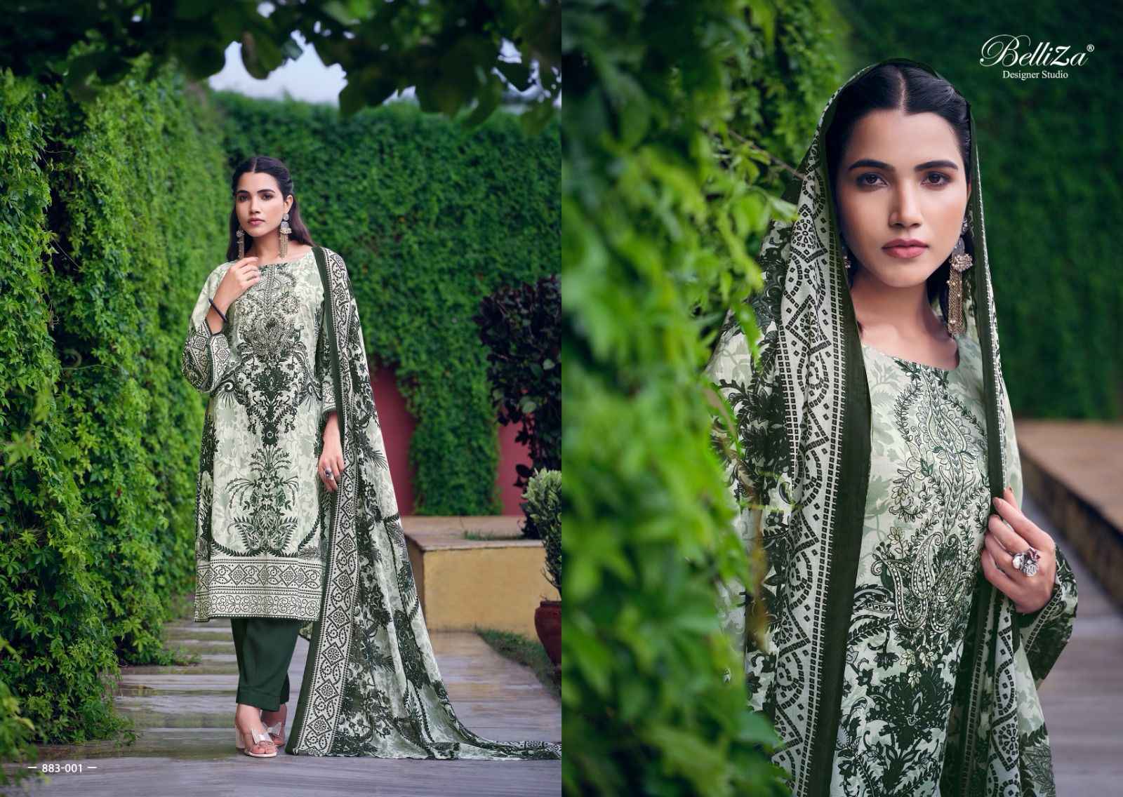 Rama Green Embroidered Georgette Naira Cut Semi Stitched Palazzo Suit