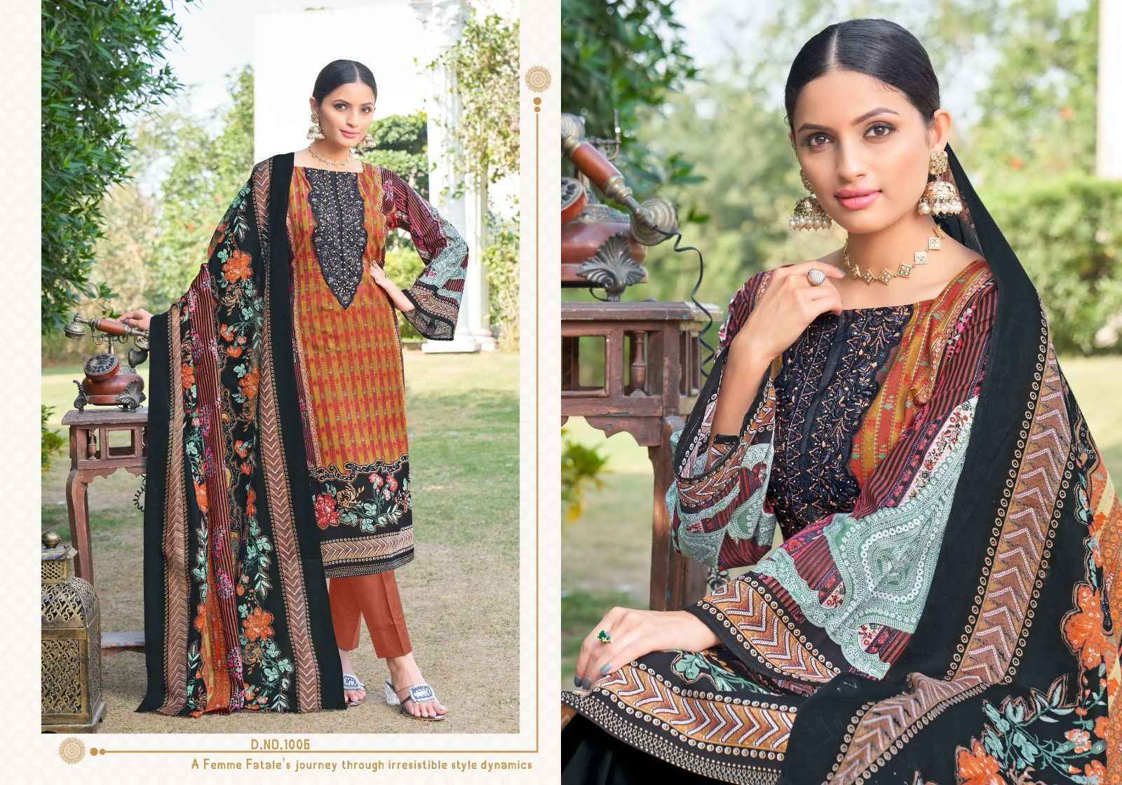 Chaan Taari Naira Pakistani Print Pure Cotton Dress Material 10 pcs Catalogue