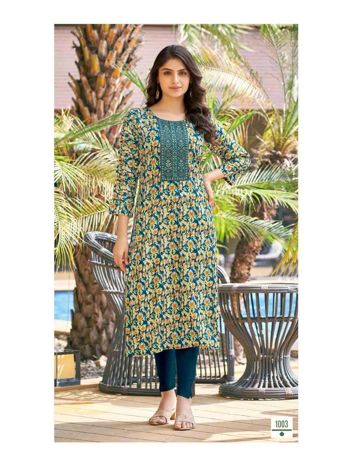 Colourpix Rolex Vol-1 Heavy Rayon Kurti 8 pcs Catalogue