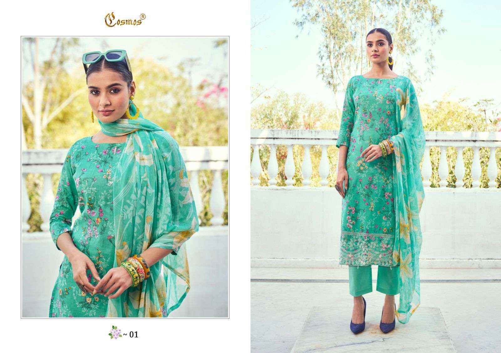 Cosmos Noor Printkari Vol 1 Cotton Dress Material 10 pcs Catalogue
