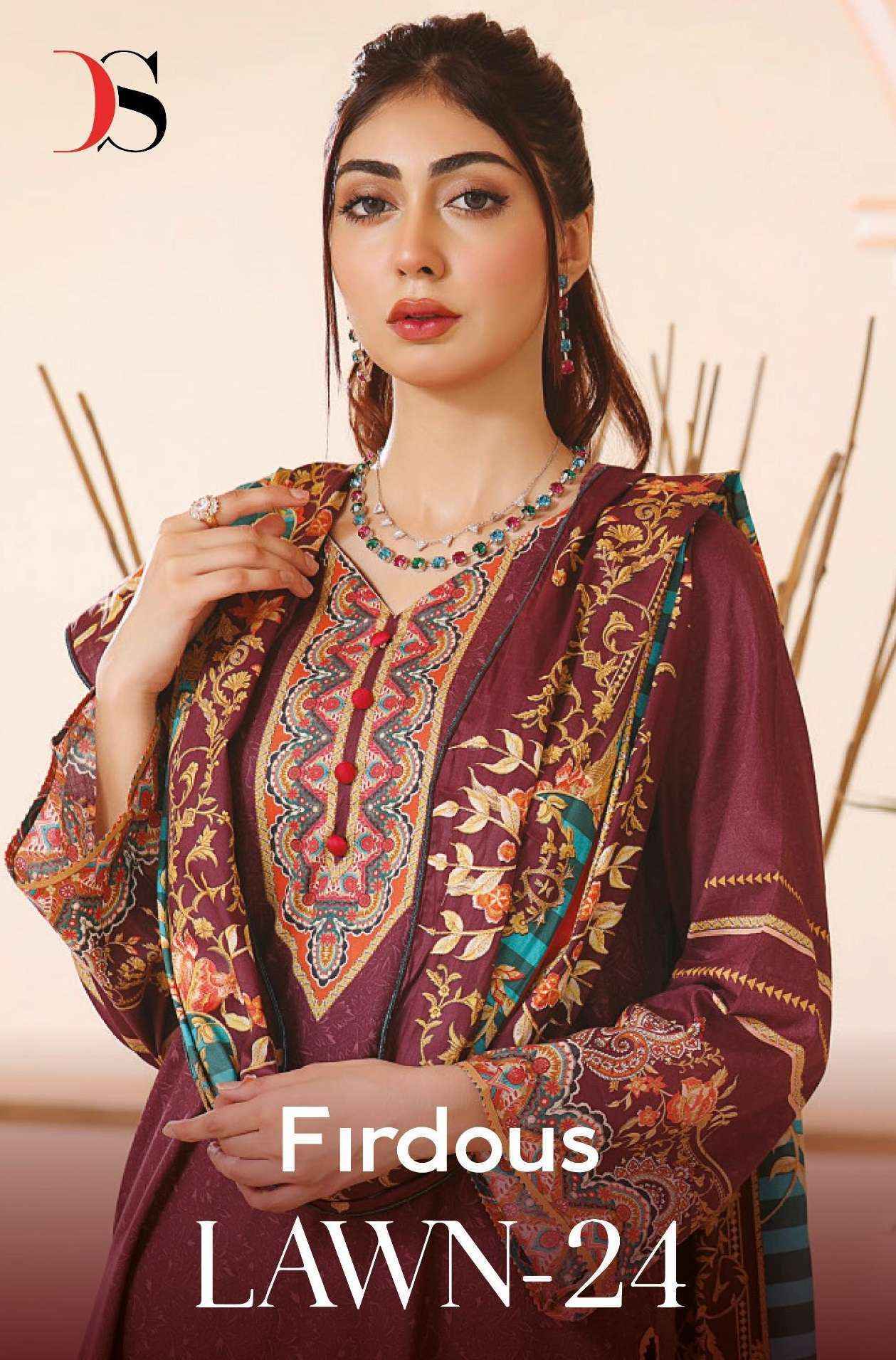 Deepsy Firdous Lawn 24 Cotton Dress Material 8 pcs Catalogue