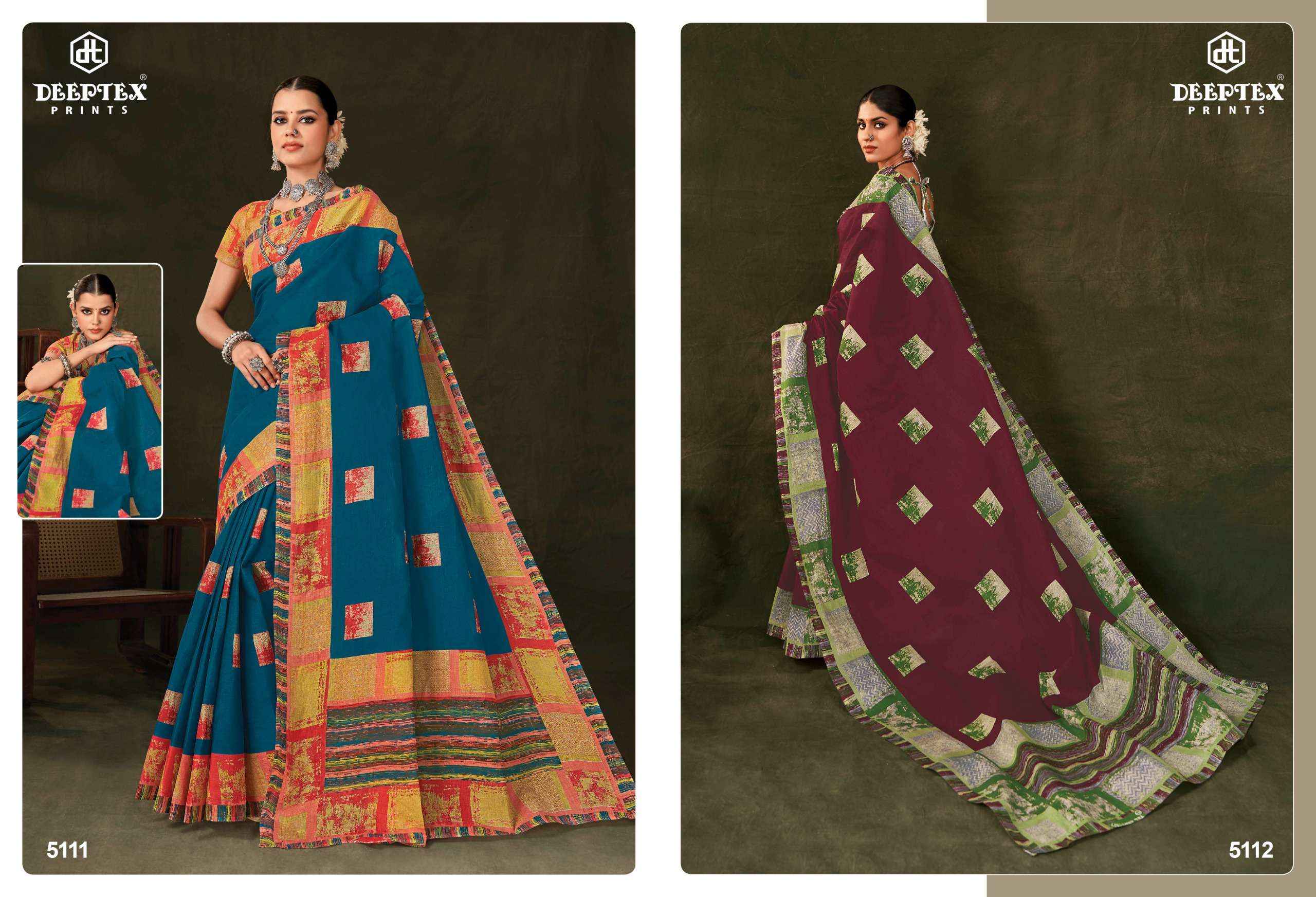 Deeptex Mother India Vol 51 Cotton Saree 30 pcs Catalogue