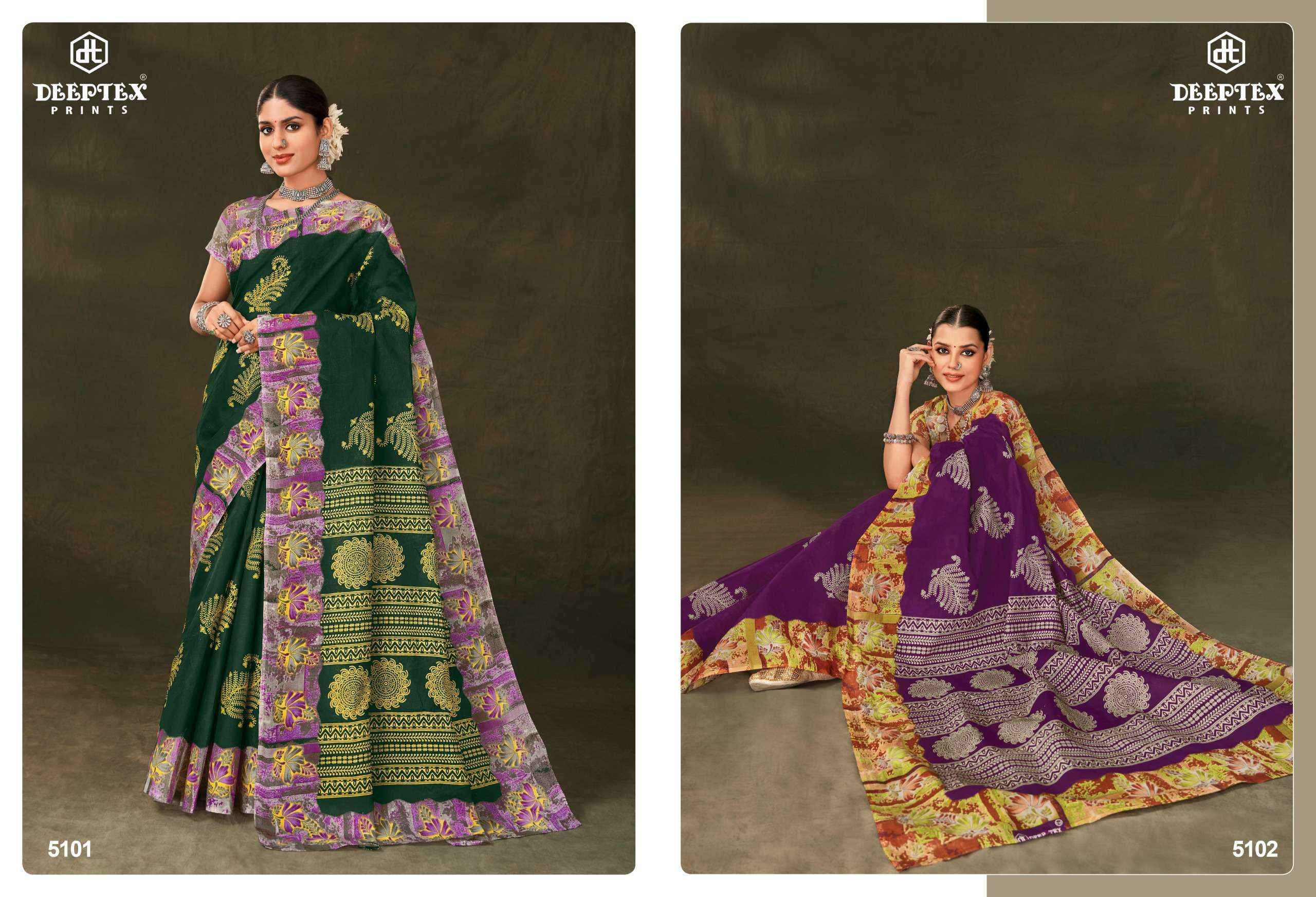 Deeptex Mother India Vol 51 Cotton Saree 30 pcs Catalogue