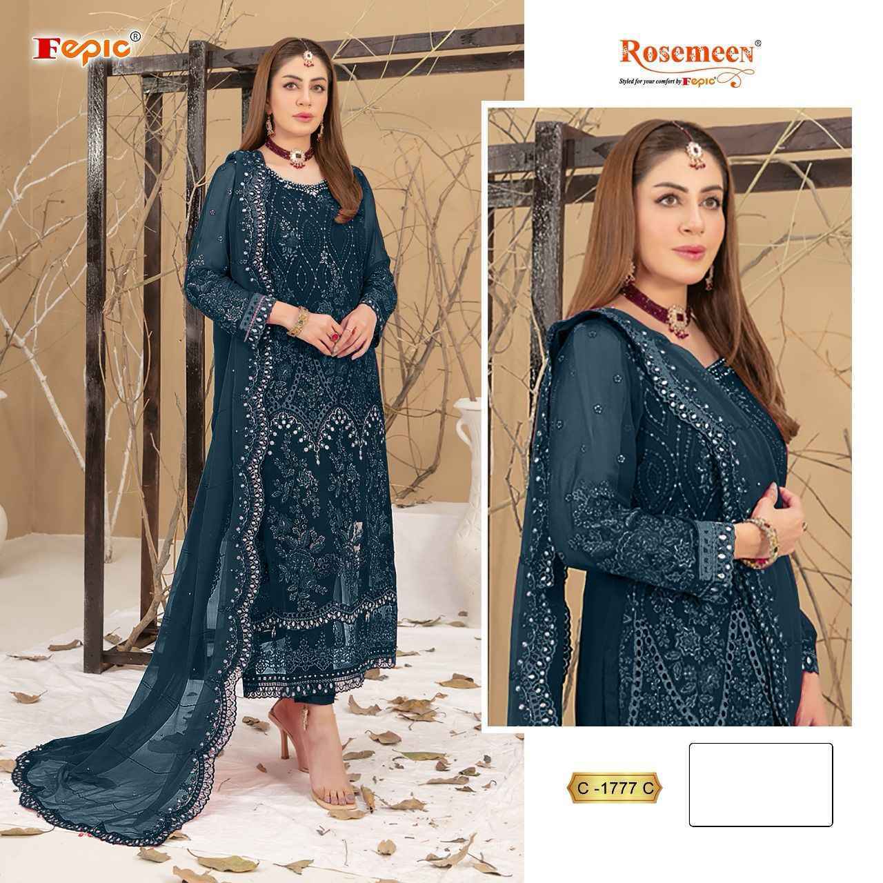 Fepic Rosemeen C-1777 Georgette Embroidered Dress Material 3 Pc Catalog
