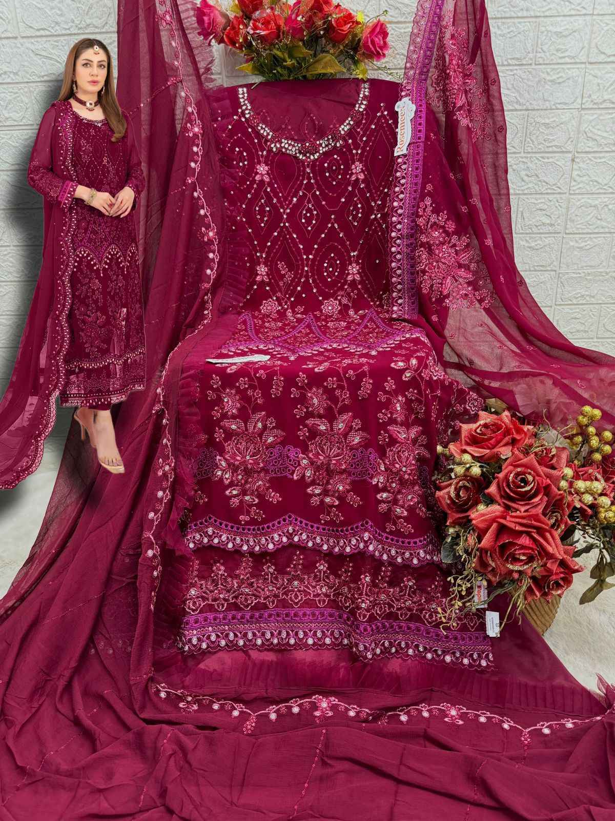 Fepic Rosemeen C-1777 Georgette Embroidered Dress Material 3 Pc Catalog