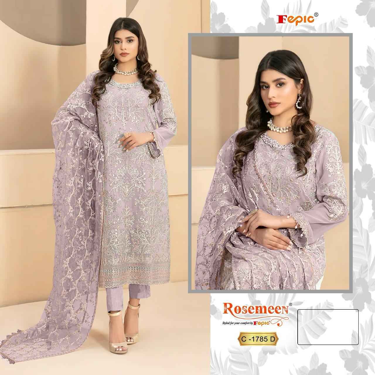 Fepic Rosemeen C-1785 Georgette Embroidered Dress Material 4 Pc Catalog