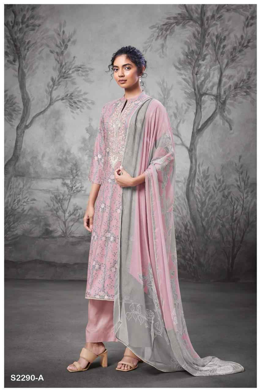 Ganga Eesha Premium Cotton Printed Dress Material 4 Pc Catalog