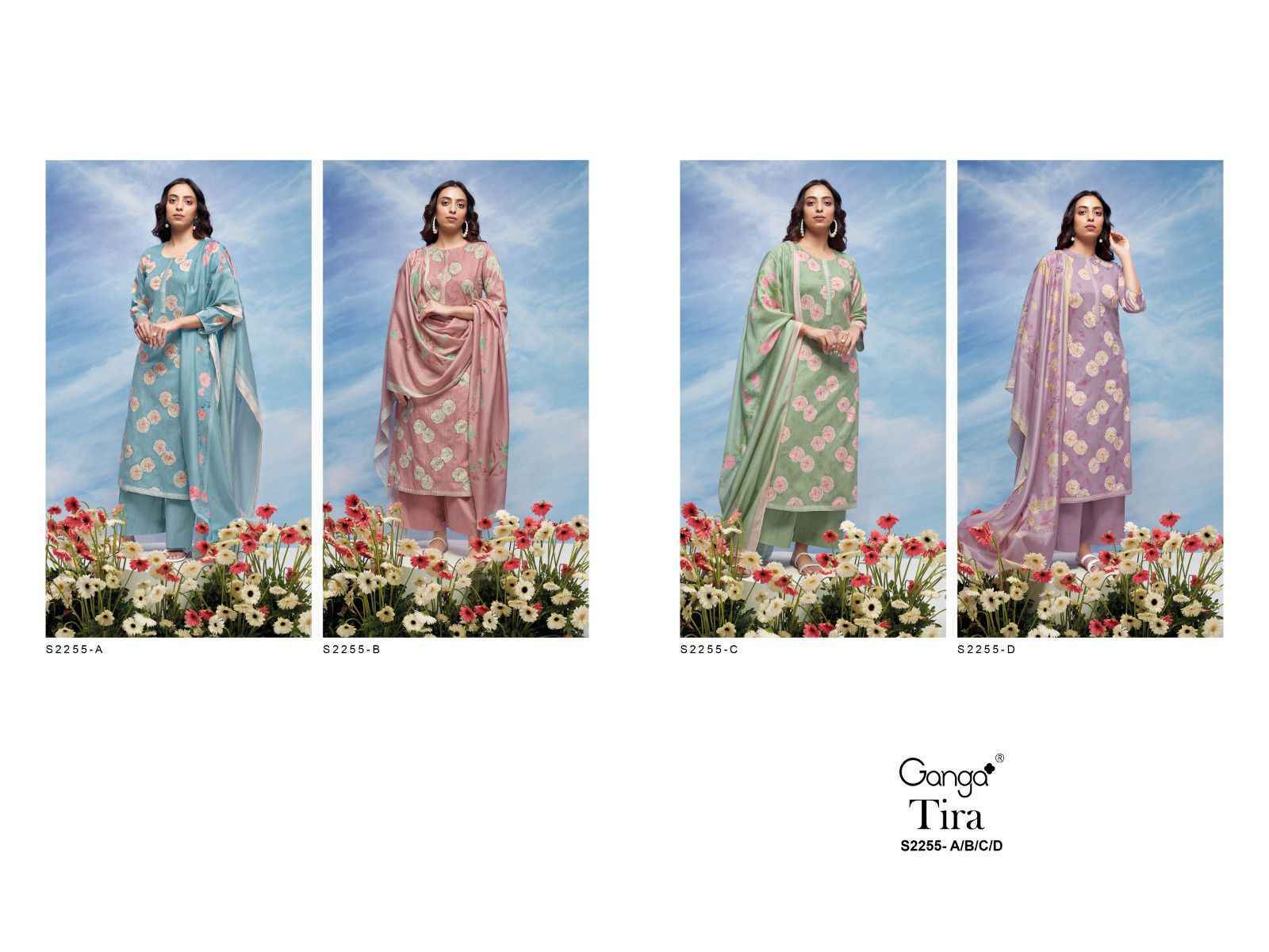 Ganga Tira Premium Cotton Printed Dress Material 4 Pc Catalog