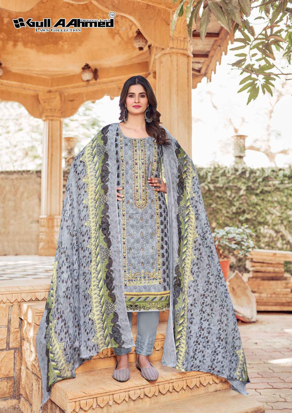 Gul Ahmed Bin Saeed Vol 3 Lawn Karachi Dress Material 6 Pc Catalouge