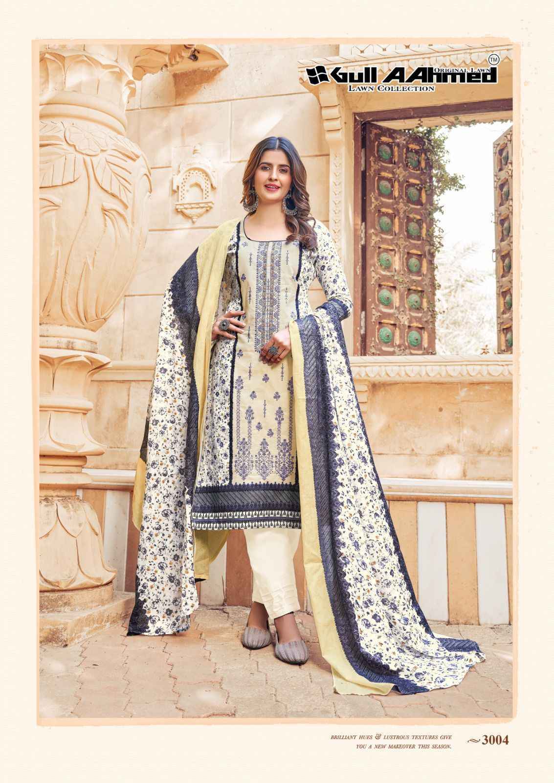 Gul Ahmed Bin Saeed Vol 3 Lawn Karachi Dress Material 6 Pc Catalouge