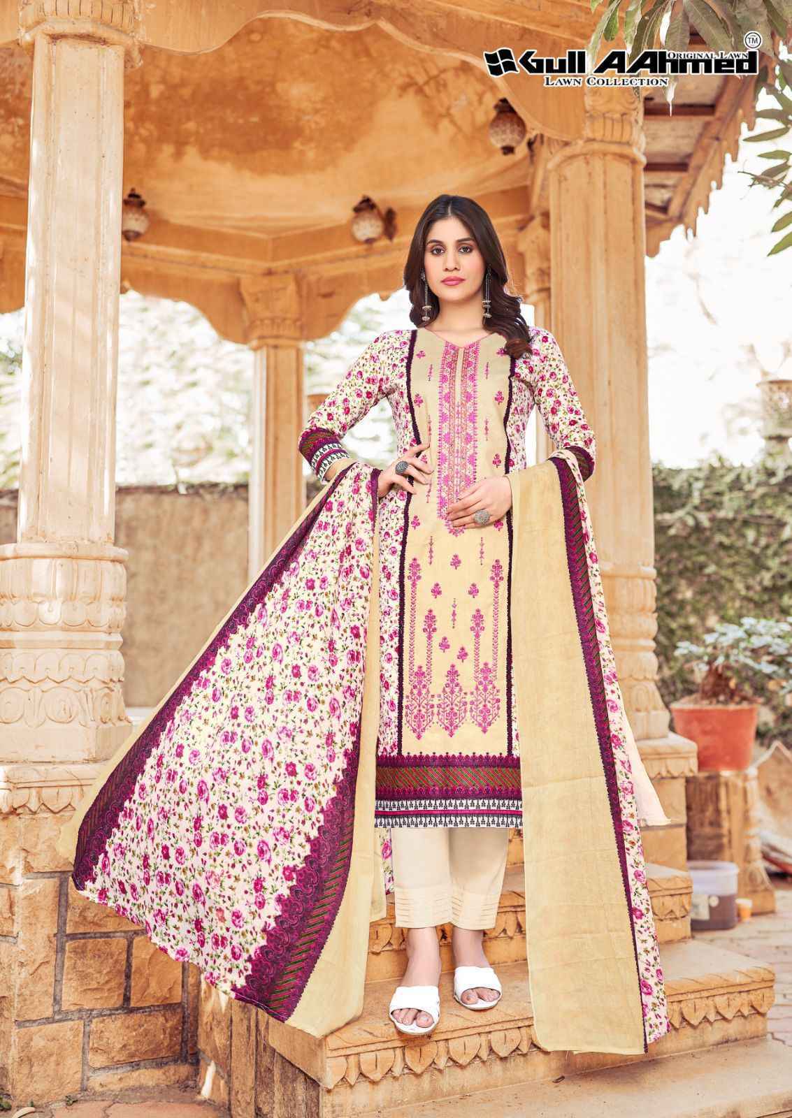 Gul Ahmed Bin Saeed Vol 3 Lawn Karachi Dress Material 6 Pc Catalouge