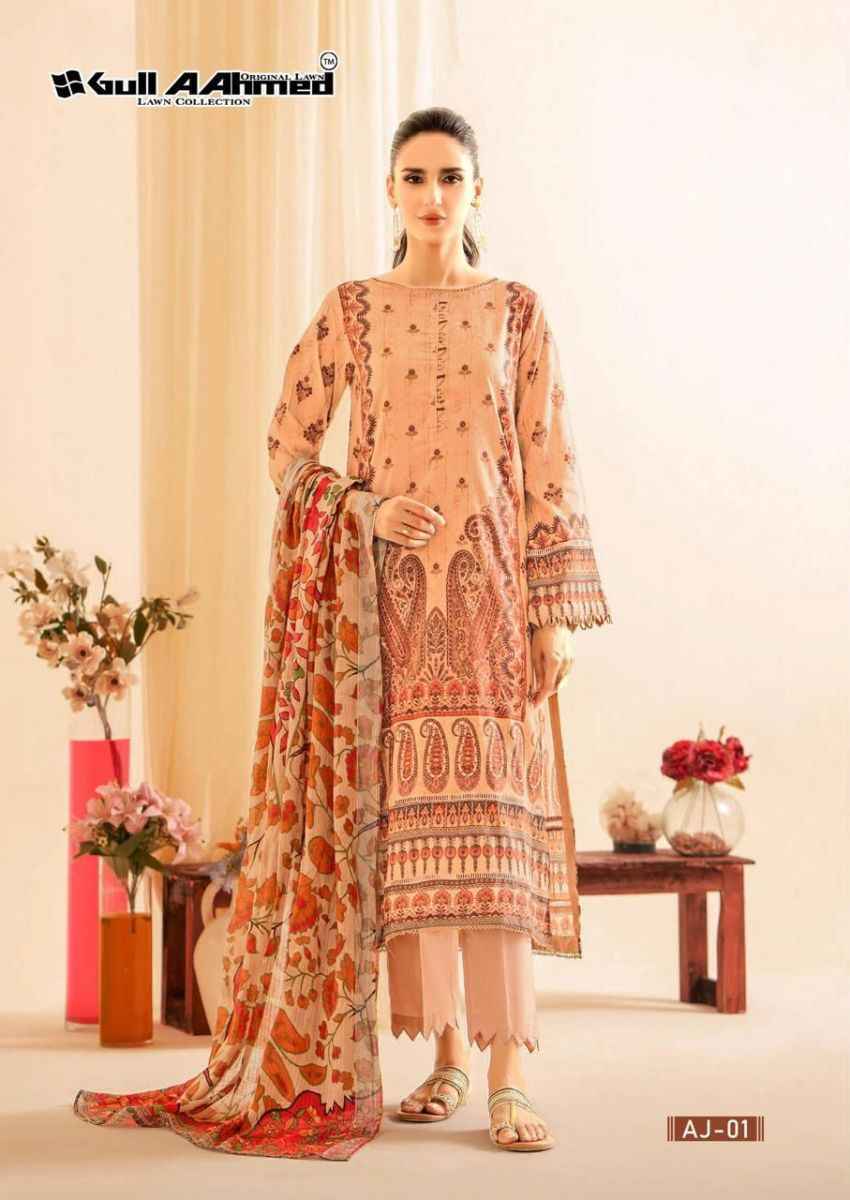 Gull Aahmed Asim Jofa Pure Rayon Cotton Dress Material 6 pc Cataloge