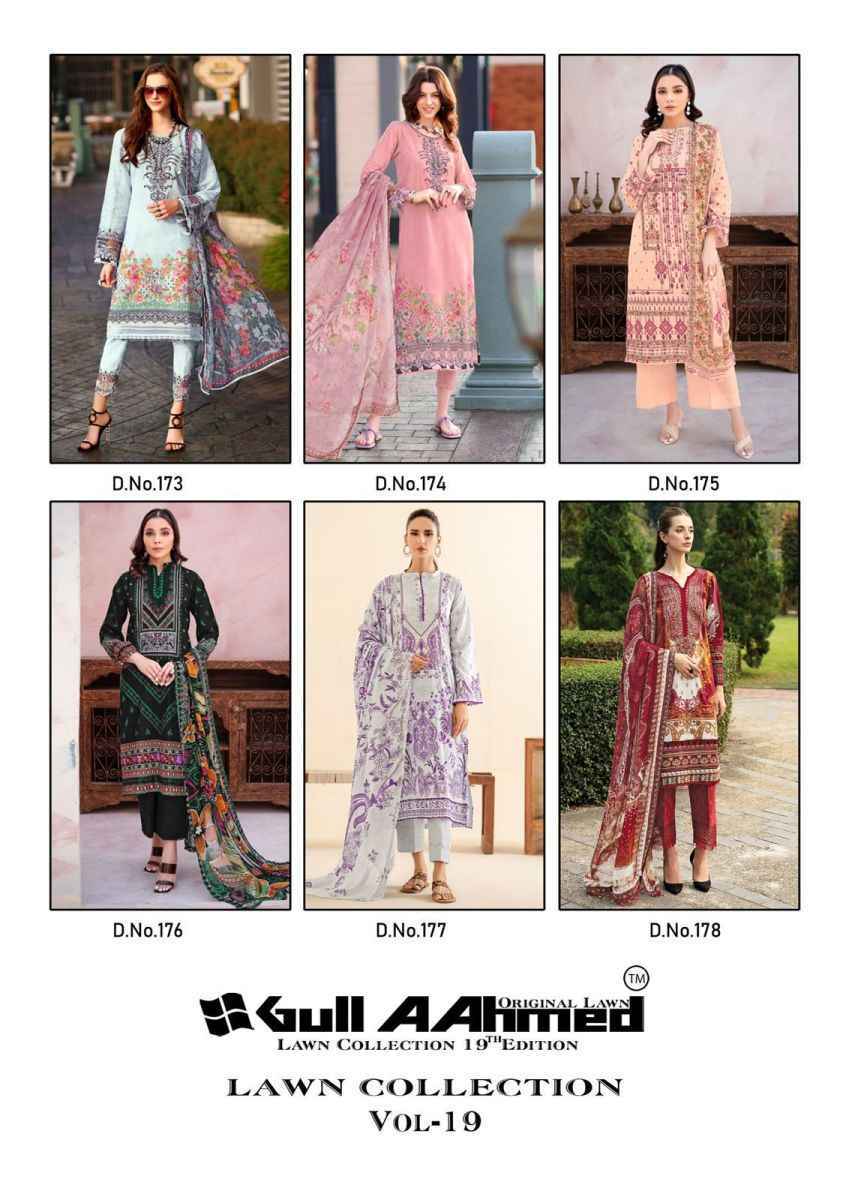 Gull Ahmed Lawn Collection Vol-19 Lawn Dress Material 6 Pc Catalouge