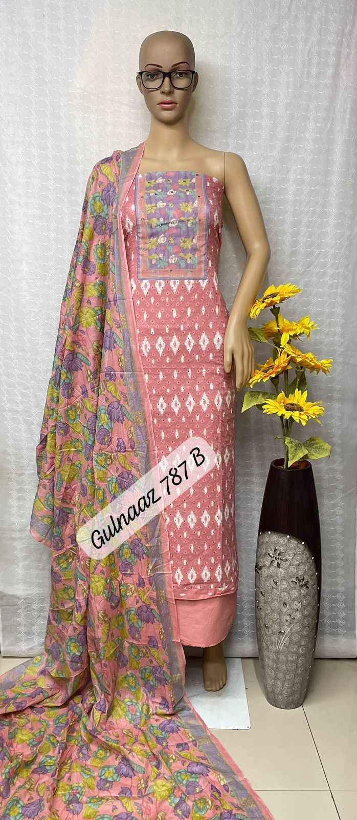 Gulnaaz 787 Cotton Viscose Cotto Non Catalog Dress Material 4 Pc Catalog