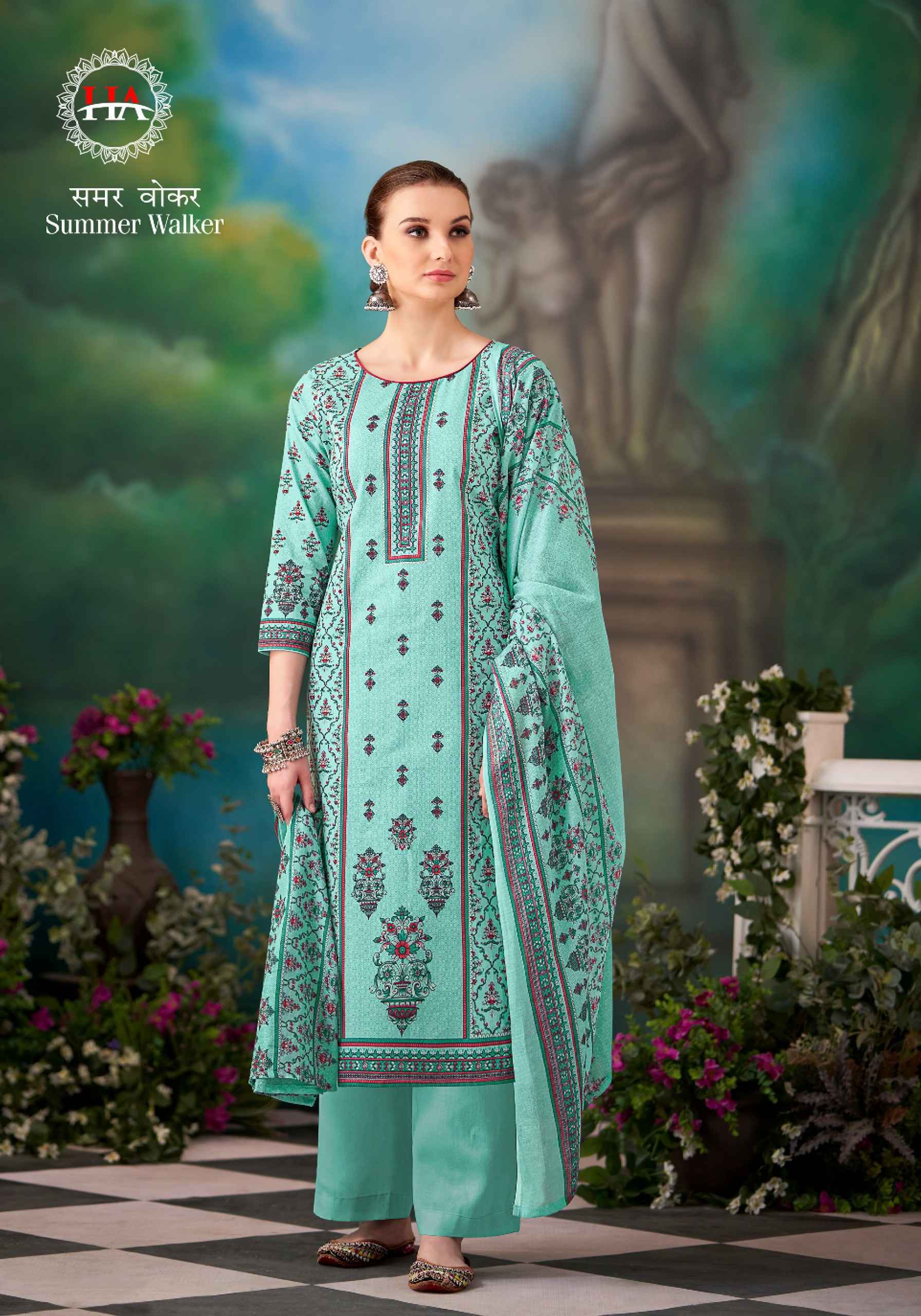 Harshit Summer Walker Pure Cambric Cotton Dress Material 8 Pc Catalog