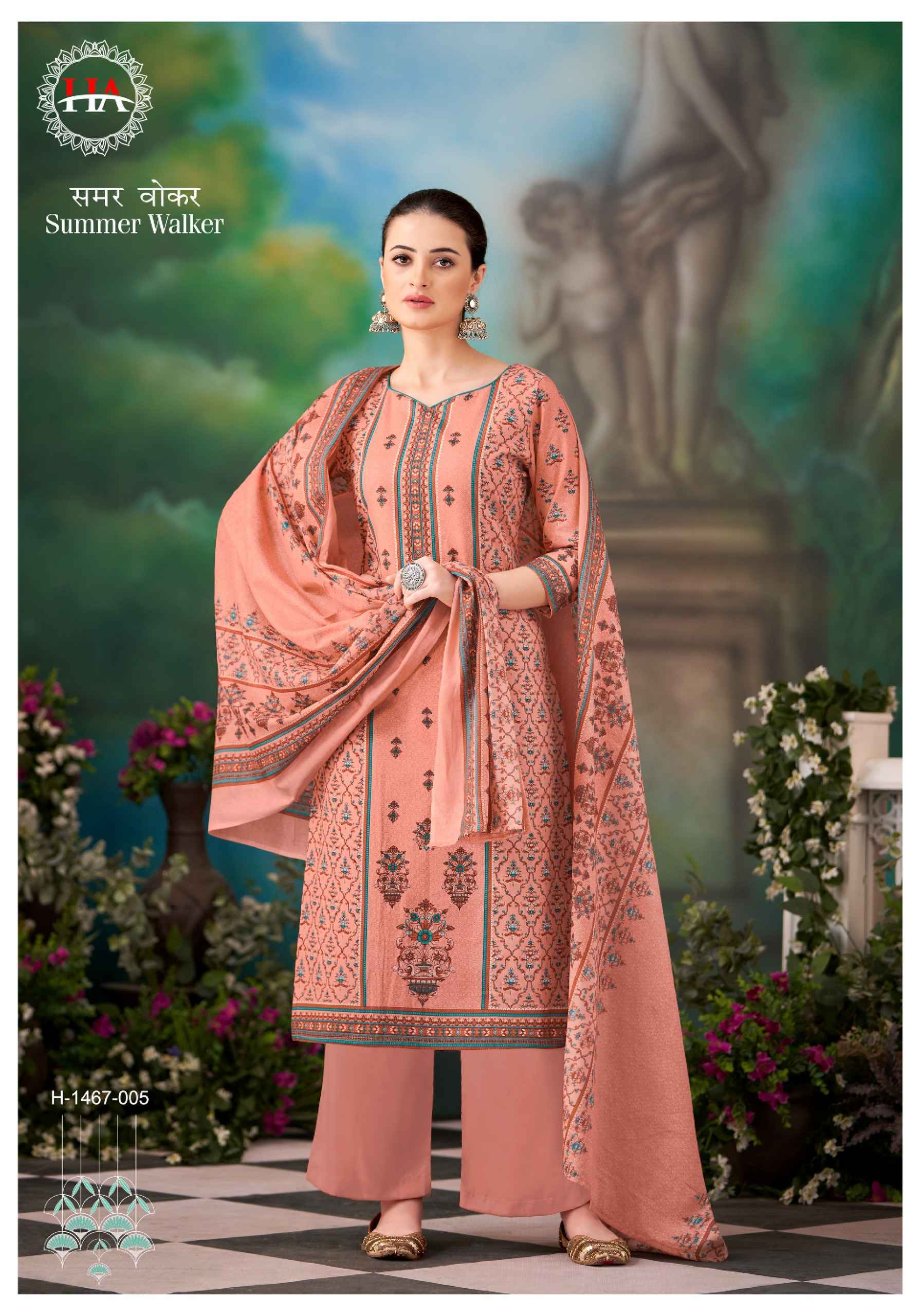 Harshit Summer Walker Pure Cambric Cotton Dress Material 8 Pc Catalog