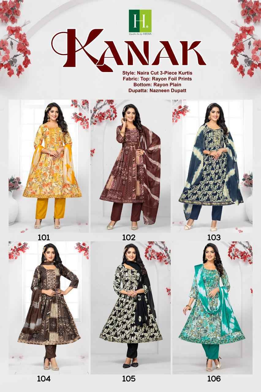 Hirwa Kanak Heavy Rayon Readymade Suit 6 pc Cataloge