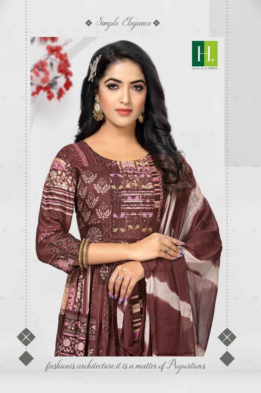 Hirwa Kanak Heavy Rayon Readymade Suit 6 pc Cataloge