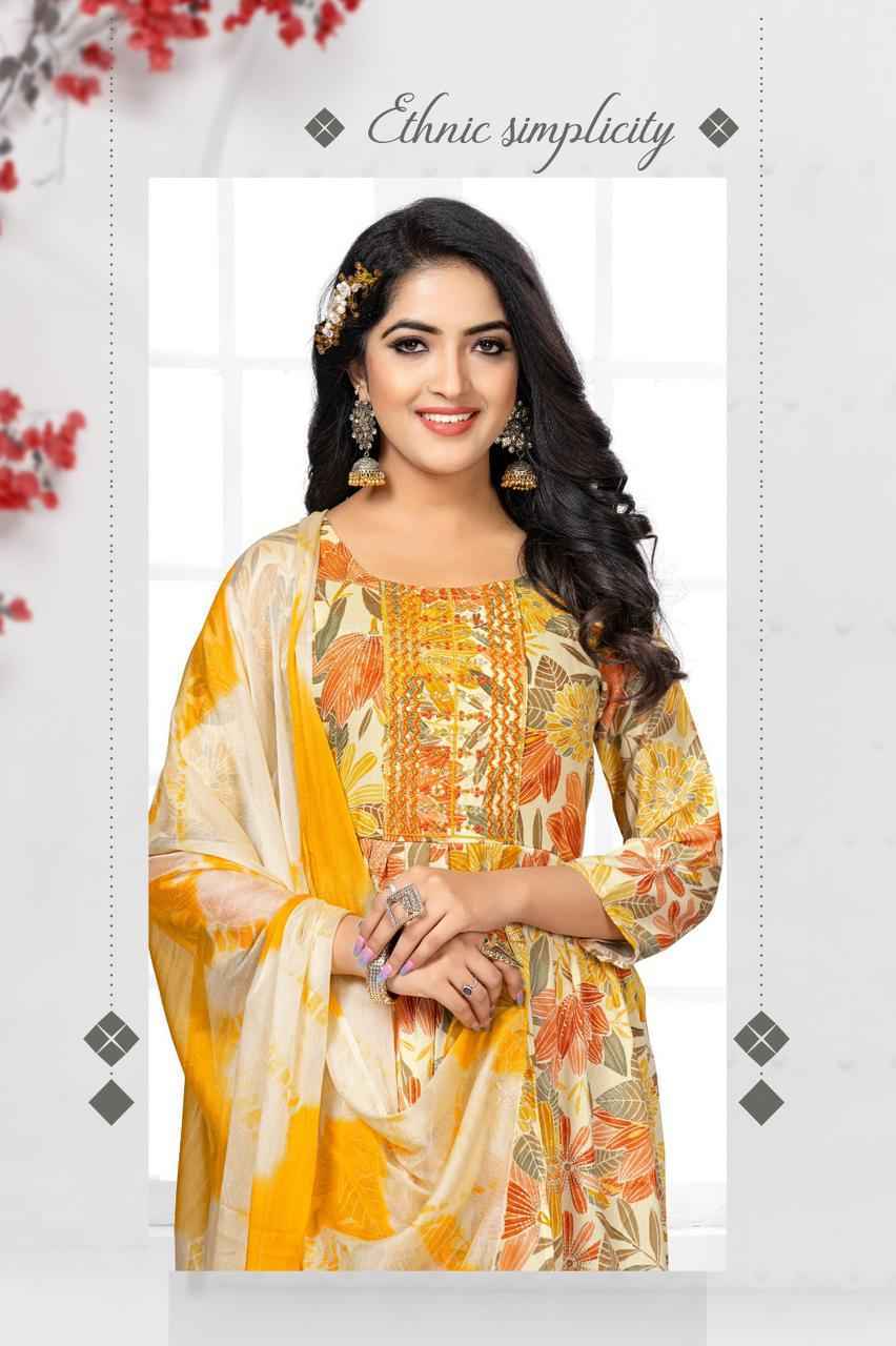 Hirwa Kanak Heavy Rayon Readymade Suit 6 pc Cataloge