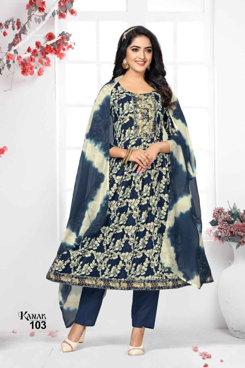 Hirwa Kanak Heavy Rayon Readymade Suit 6 pc Cataloge