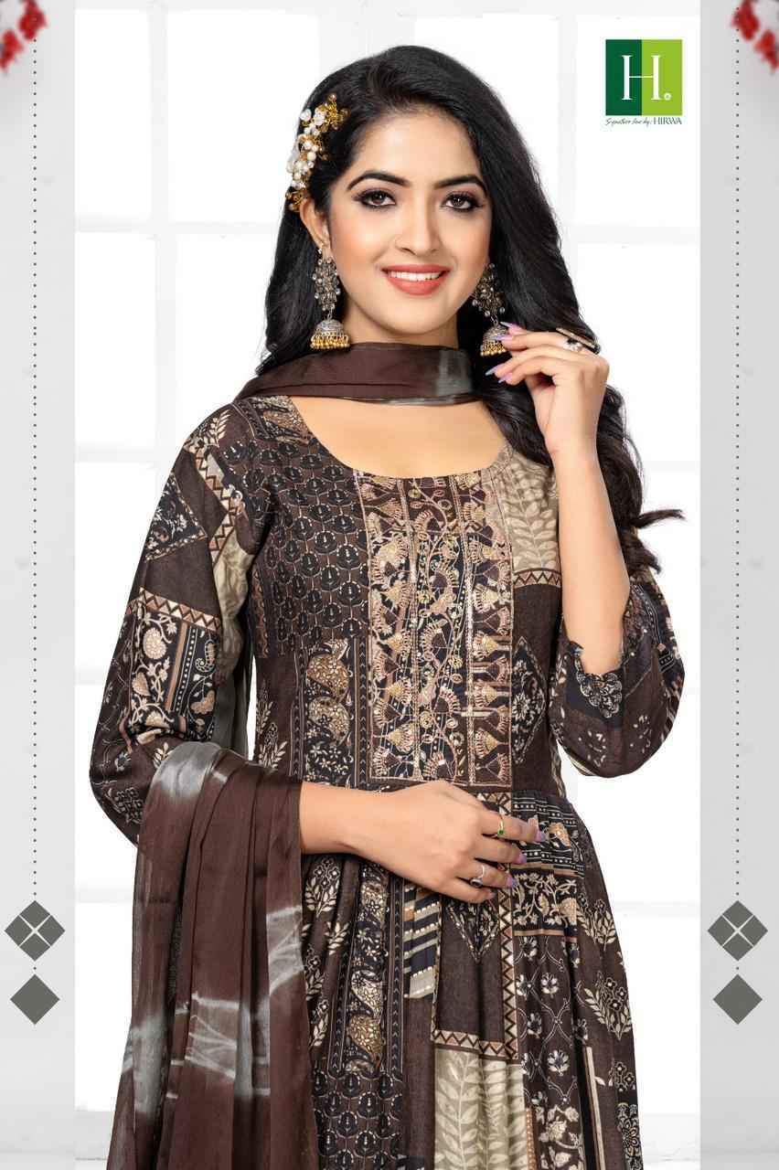 Hirwa Kanak Heavy Rayon Readymade Suit 6 pc Cataloge