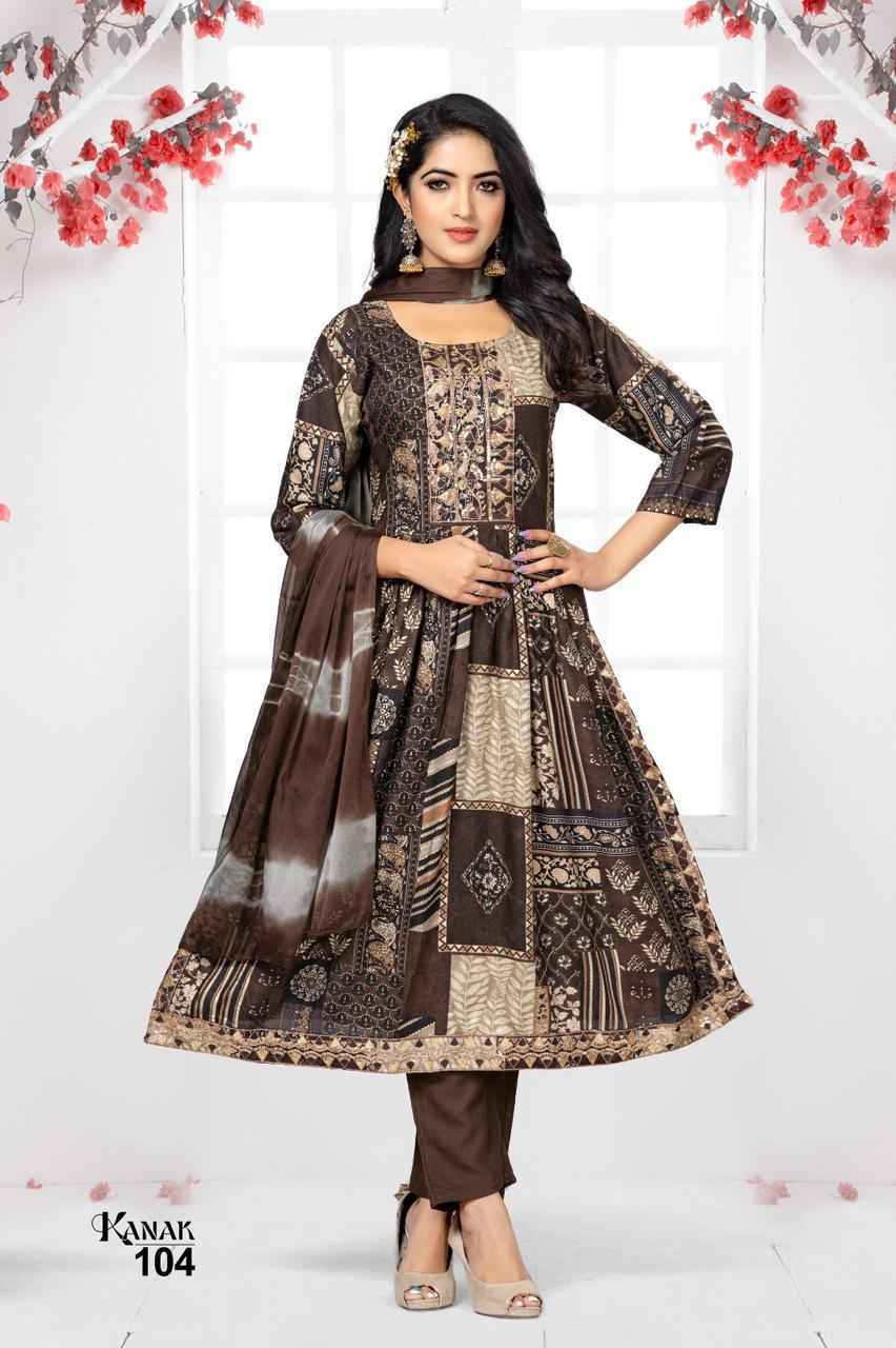 Hirwa Kanak Heavy Rayon Readymade Suit 6 pc Cataloge