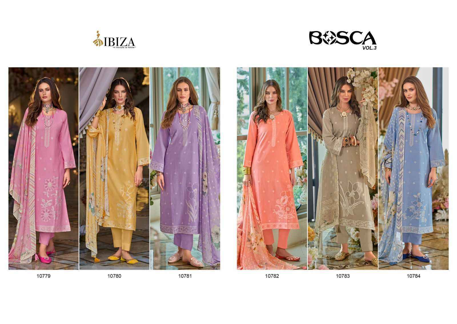 Ibiza Bosco Vol 3 Pure Lawn Cotton Dress Material 8 Pc Catalog