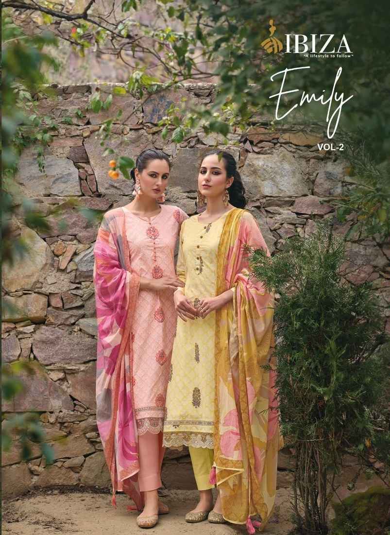 Ibiza Emily Vol-2 Pure Lawn Cotton Dress Material 8 Pc Catalog