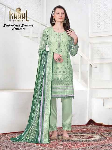 Ishaal Prints Embroidered Exclusive Collection Cotton Dress Material Online Ladies Suits Trader And Supplier Online