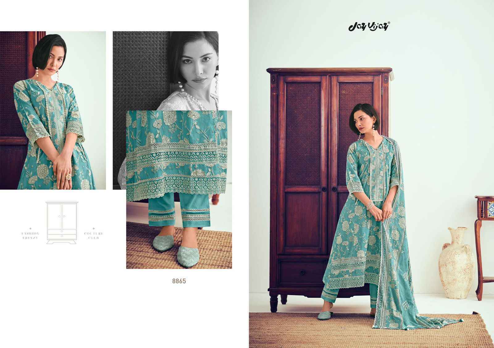 Jay Vijay Almira Pure Cotton Dress Material 7 pcs Catalogue
