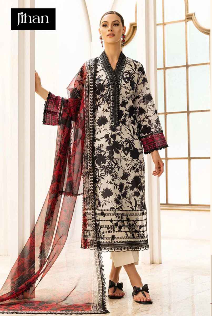 Jihan Imperial Lawn Collection Vol-1 Cotton Dress Material 3 Pc Catalouge