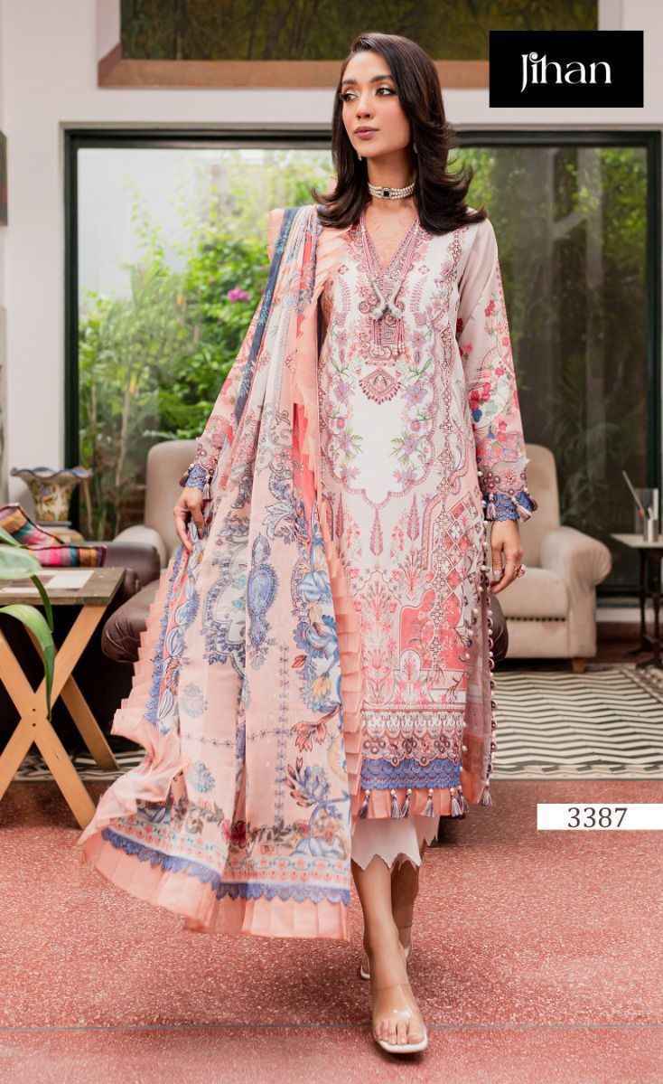 Jihan Needle Wonder Lawn Collection Vol-2 Cotton Dress Material 4 pc Cataloge