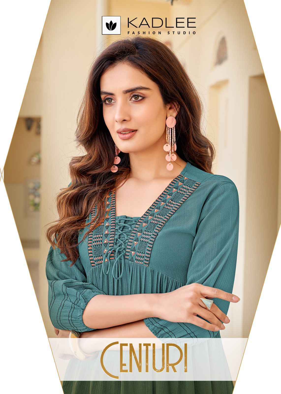 Kadlee Centuri Rayon Embroidery Short Top 6 pcs Cataloge