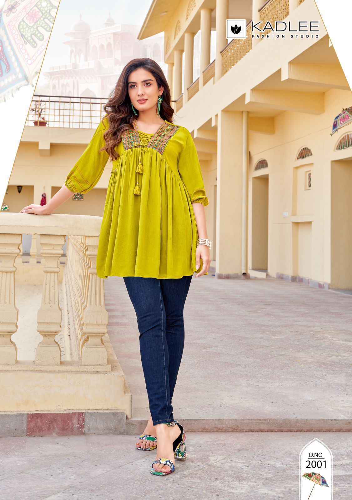 Kadlee Centuri Rayon Embroidery Short Top 6 pcs Cataloge