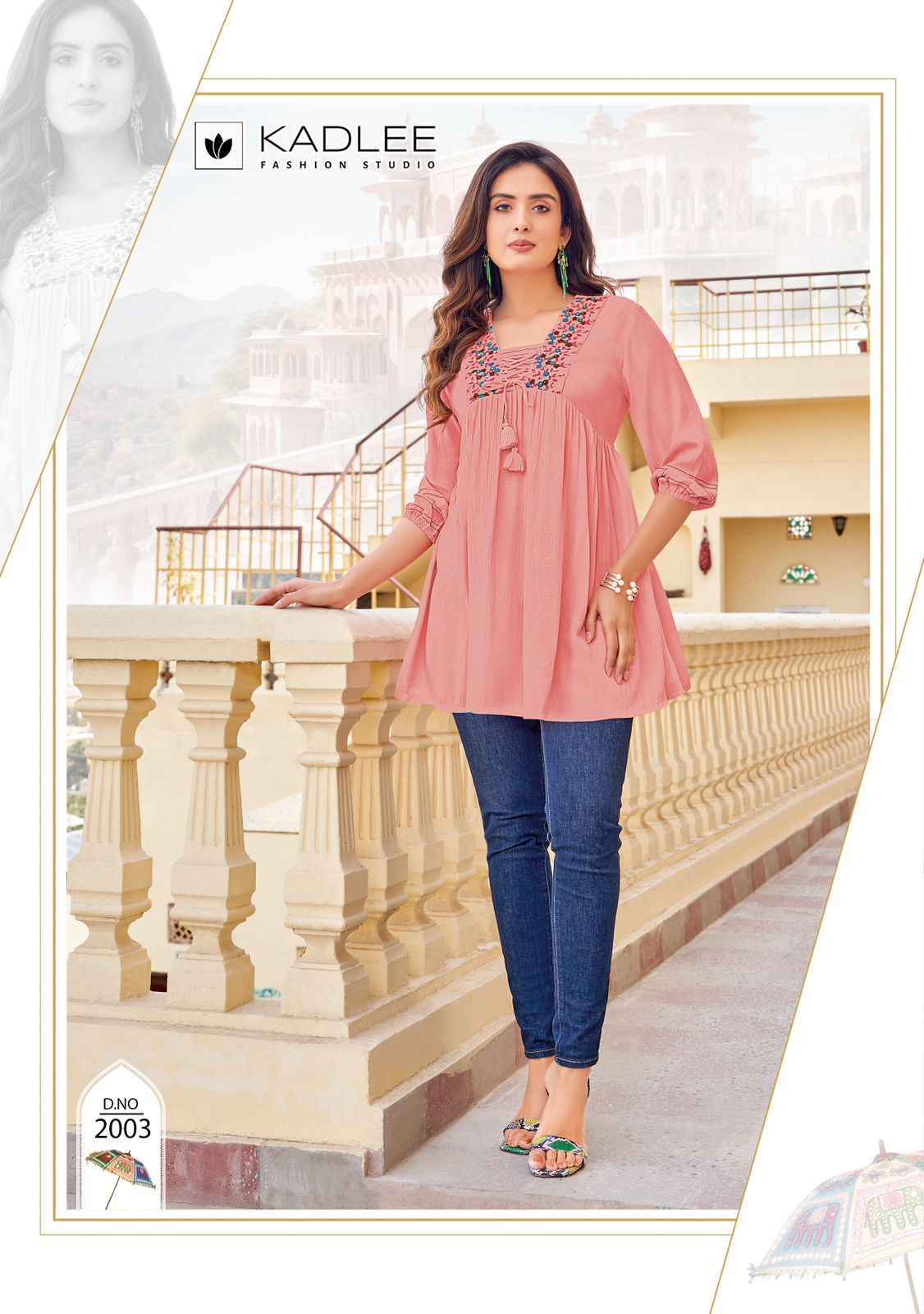 Kadlee Centuri Rayon Embroidery Short Top 6 pcs Cataloge