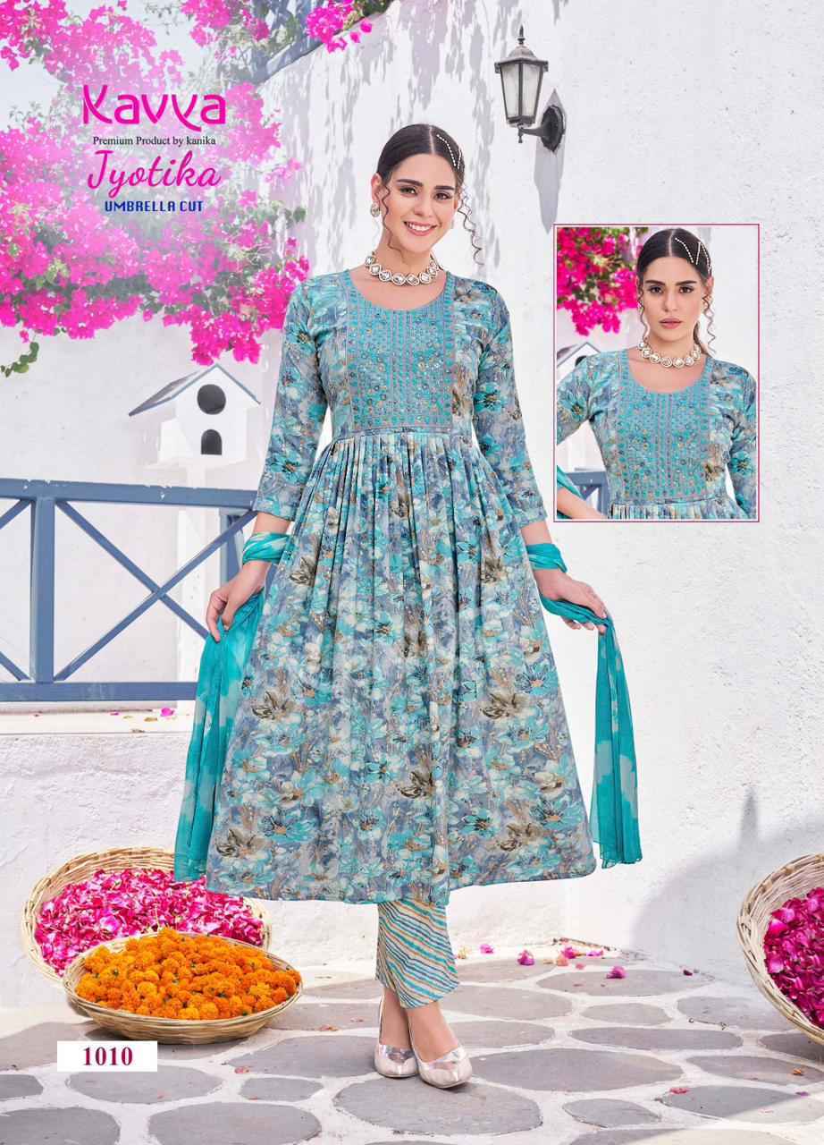 Kavya Jyotika Vol 1 Umbrella Cut Readymade Suit Wholesale Womens Clothing Store