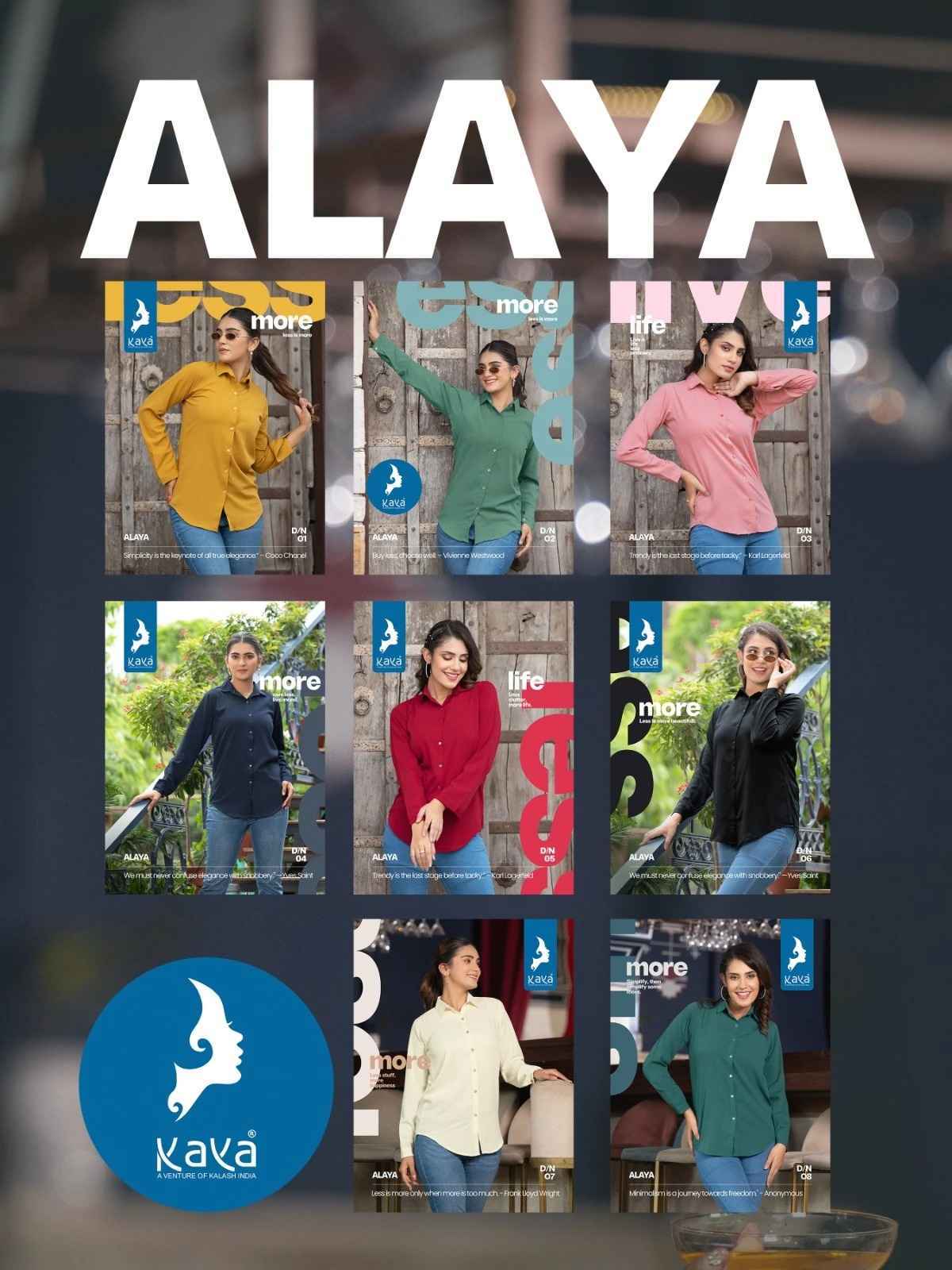 Kaya Alaya Western Tunic Wear Shirt Collection 8 pcs Cataloge