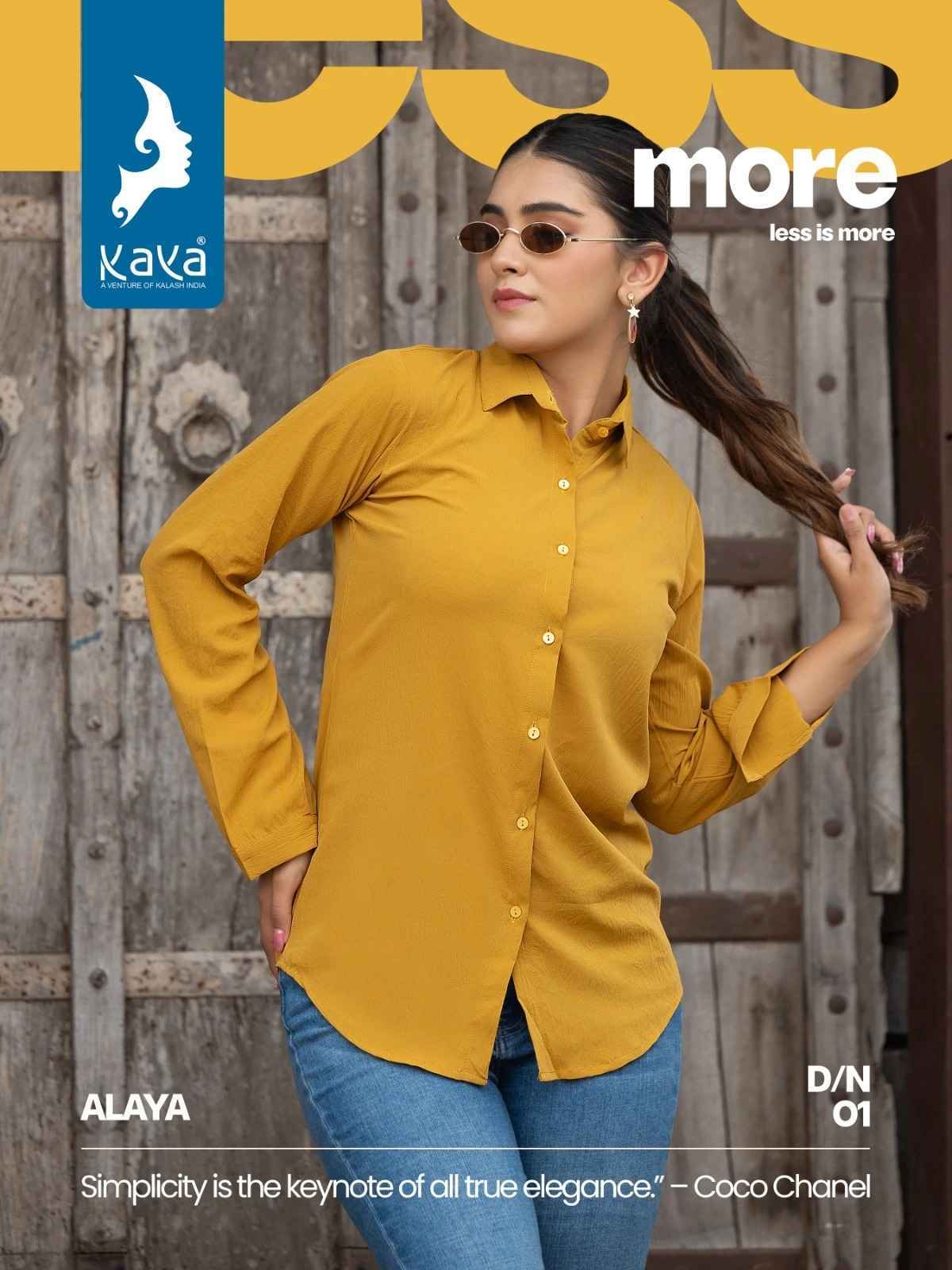 Kaya Alaya Western Tunic Wear Shirt Collection 8 pcs Cataloge