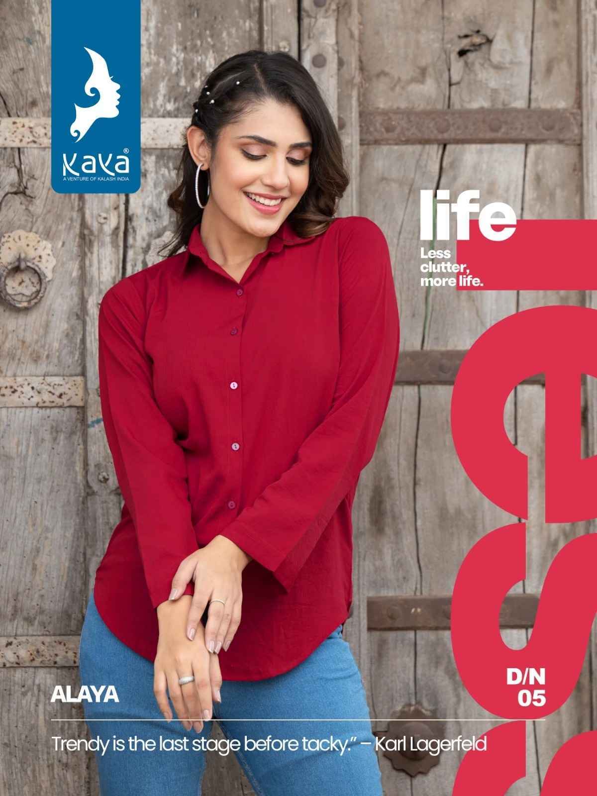 Kaya Alaya Western Tunic Wear Shirt Collection 8 pcs Cataloge
