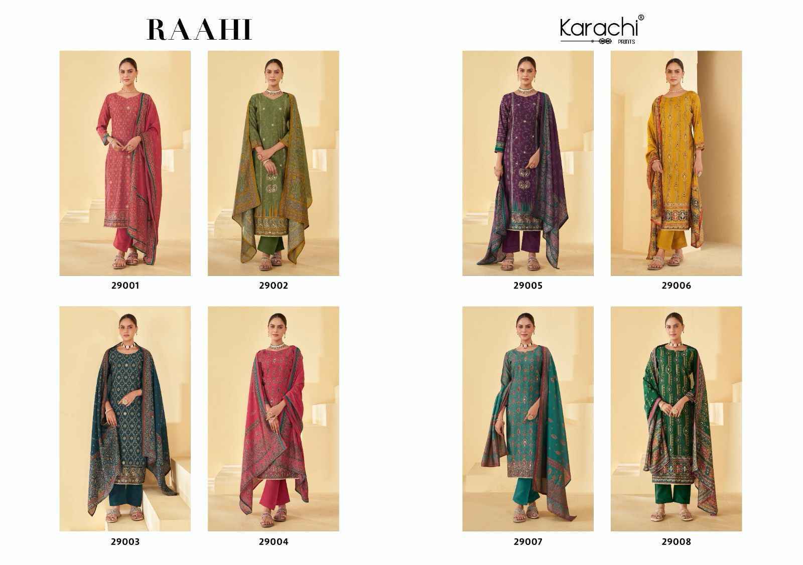 Kesar Karachi Prints Raahi Pure Muslin Dress Material 8 pc Cataloge